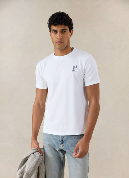 Men's Graphic White T Shirt - Cyril - Organic Cotton | Percival