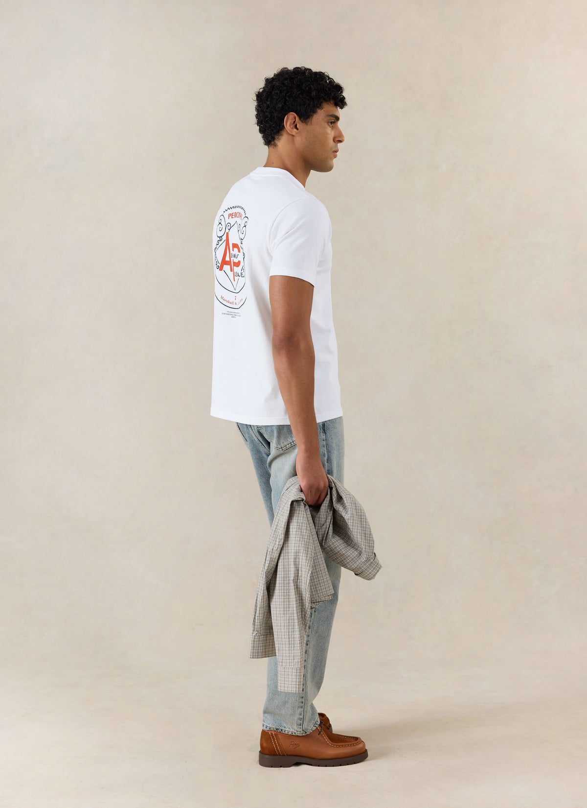 Men's Graphic White T Shirt - Cyril - Organic Cotton | Percival