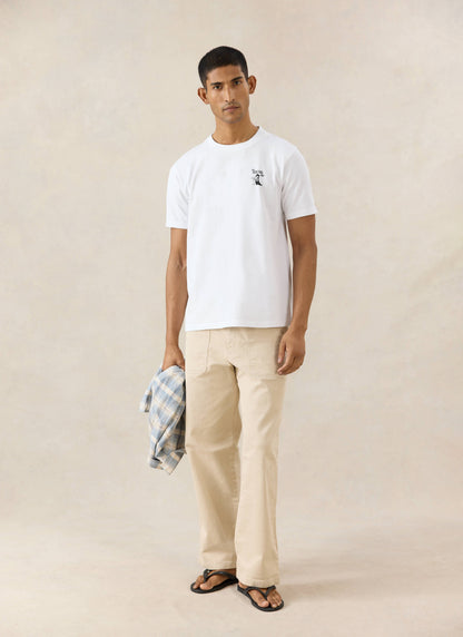 Men's Cowboy Boot T-Shirt - 100% Organic Cotton - White | Percival