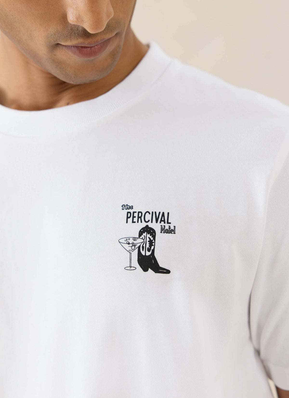 Men's Cowboy Boot T-Shirt - 100% Organic Cotton - White | Percival
