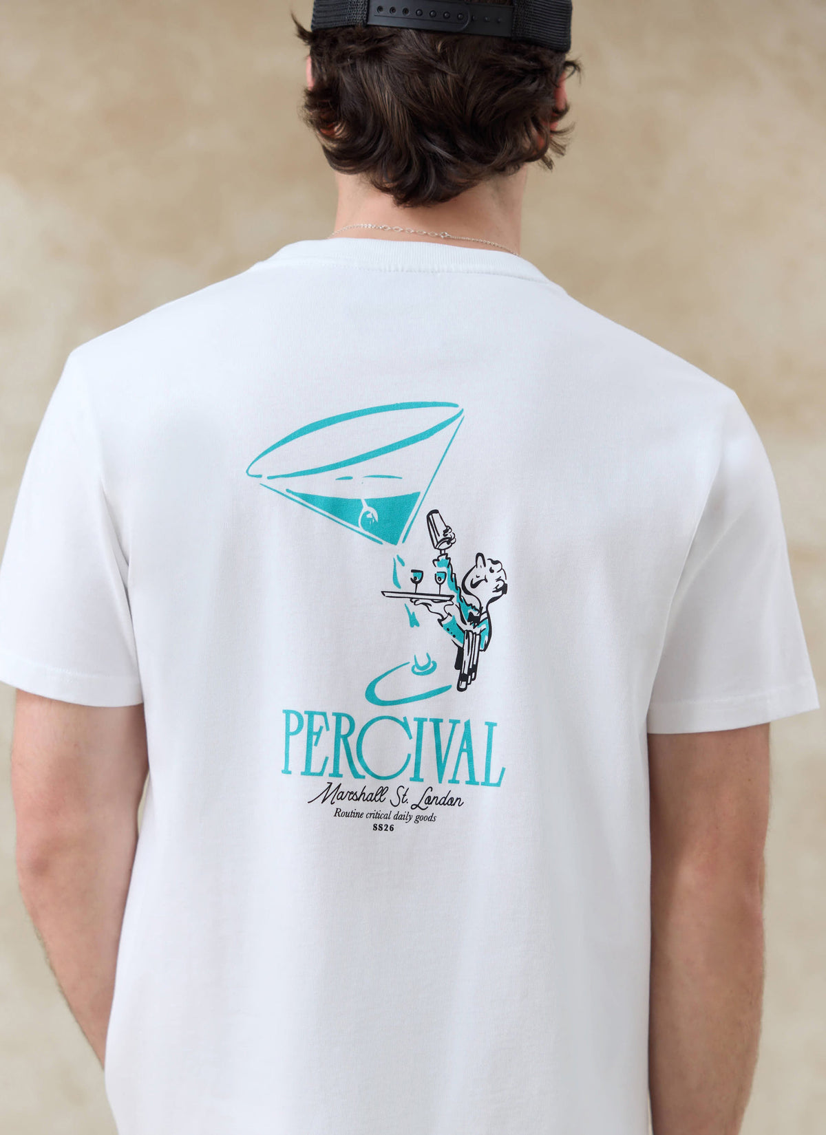 Men's Graphic White T Shirt - Walker - Cotton | Percival