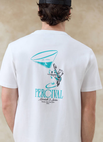 Men's Graphic White T Shirt - Walker - Cotton | Percival
