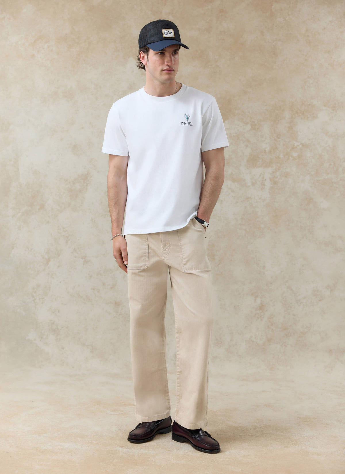 Men's Graphic White T Shirt - Walker - Cotton | Percival