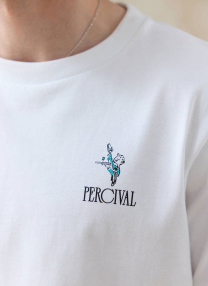 Men's Graphic White T Shirt - Walker - Cotton | Percival