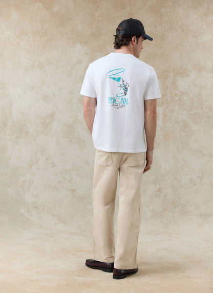 Men's Graphic White T Shirt - Walker - Cotton | Percival
