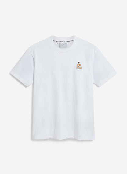 Men's Embroidered T Shirt: Old Fashioned - Cotton - White | Percival