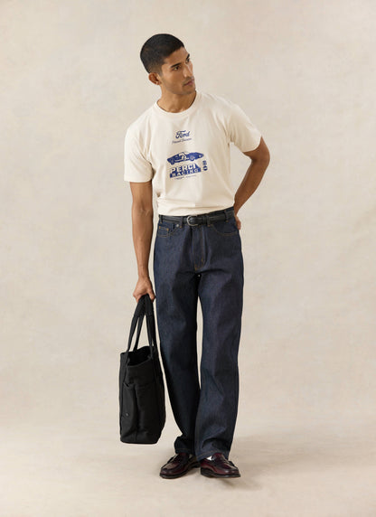 Men's Graphic Ford T Shirt - Organic Cotton - Cream - Ford x Percival | Percival