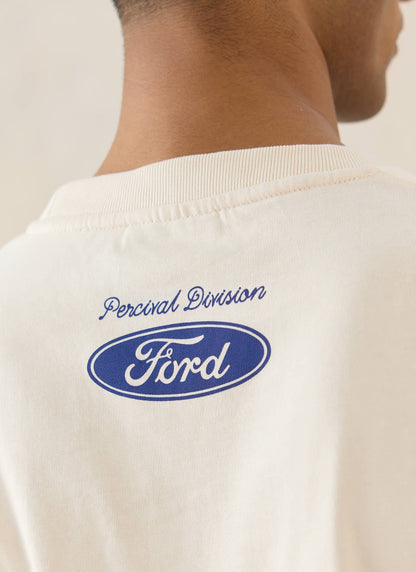Men's Graphic Ford T Shirt - Organic Cotton - Cream - Ford x Percival | Percival