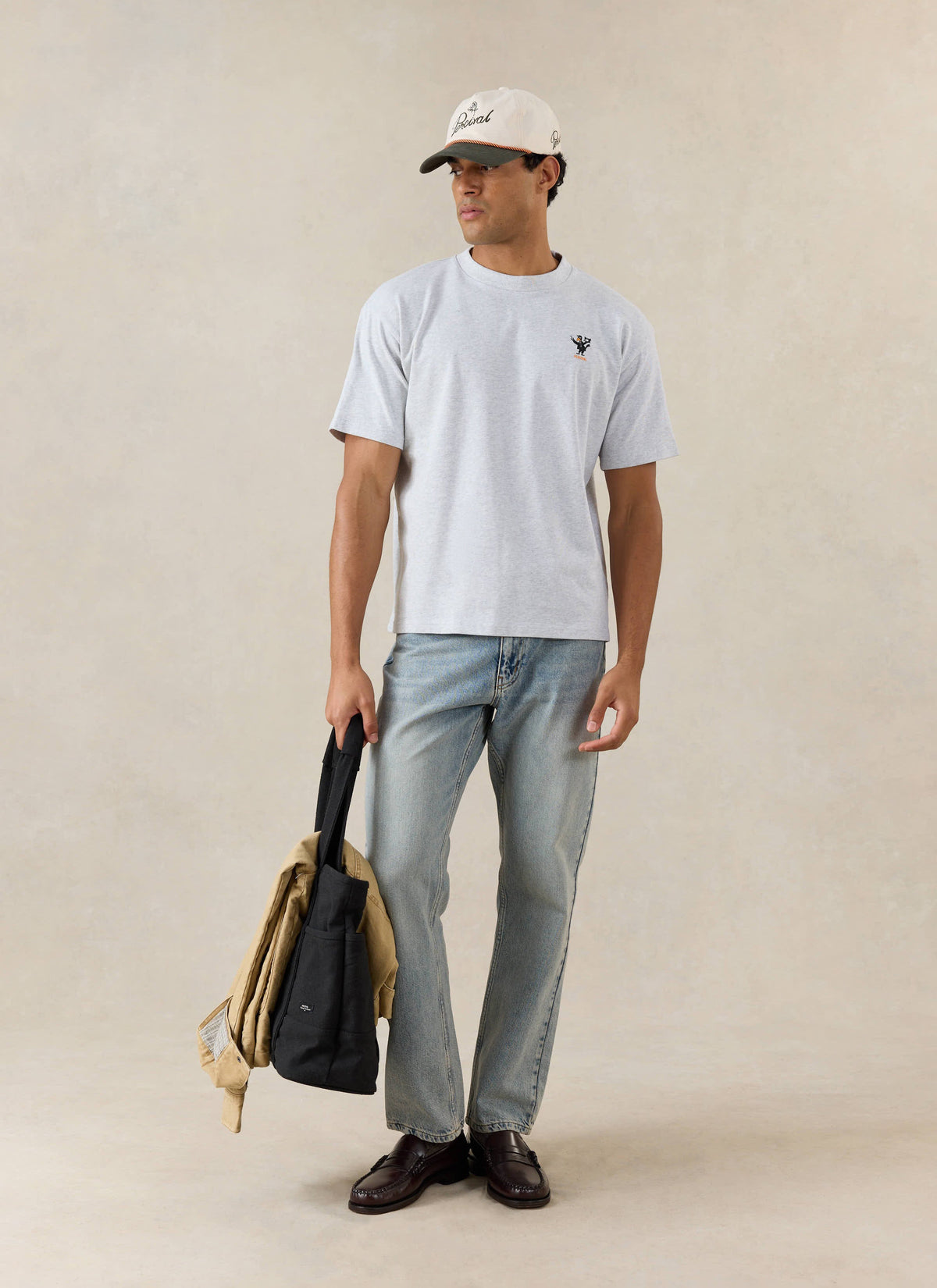 Men's Oversized Graphic T Shirt - Atticus - Cotton - Grey | Percival