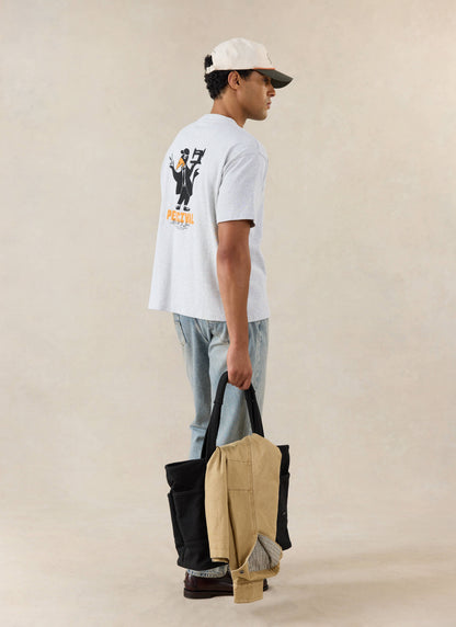 Men's Oversized Graphic T Shirt - Atticus - Cotton - Grey | Percival