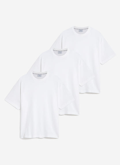 Men's Oversized Cotton T Shirts - 3 Pack - White | Percival