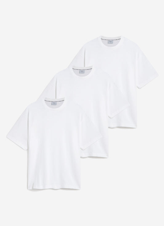 Men's Oversized Cotton T Shirts - 3 Pack - White | Percival