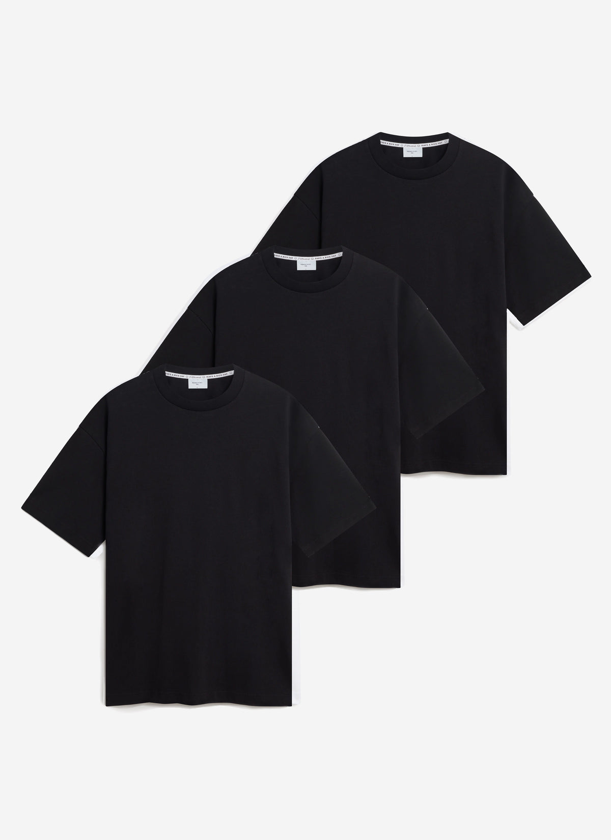 Men's Oversized Cotton T Shirts - 3 Pack - Black | Percival