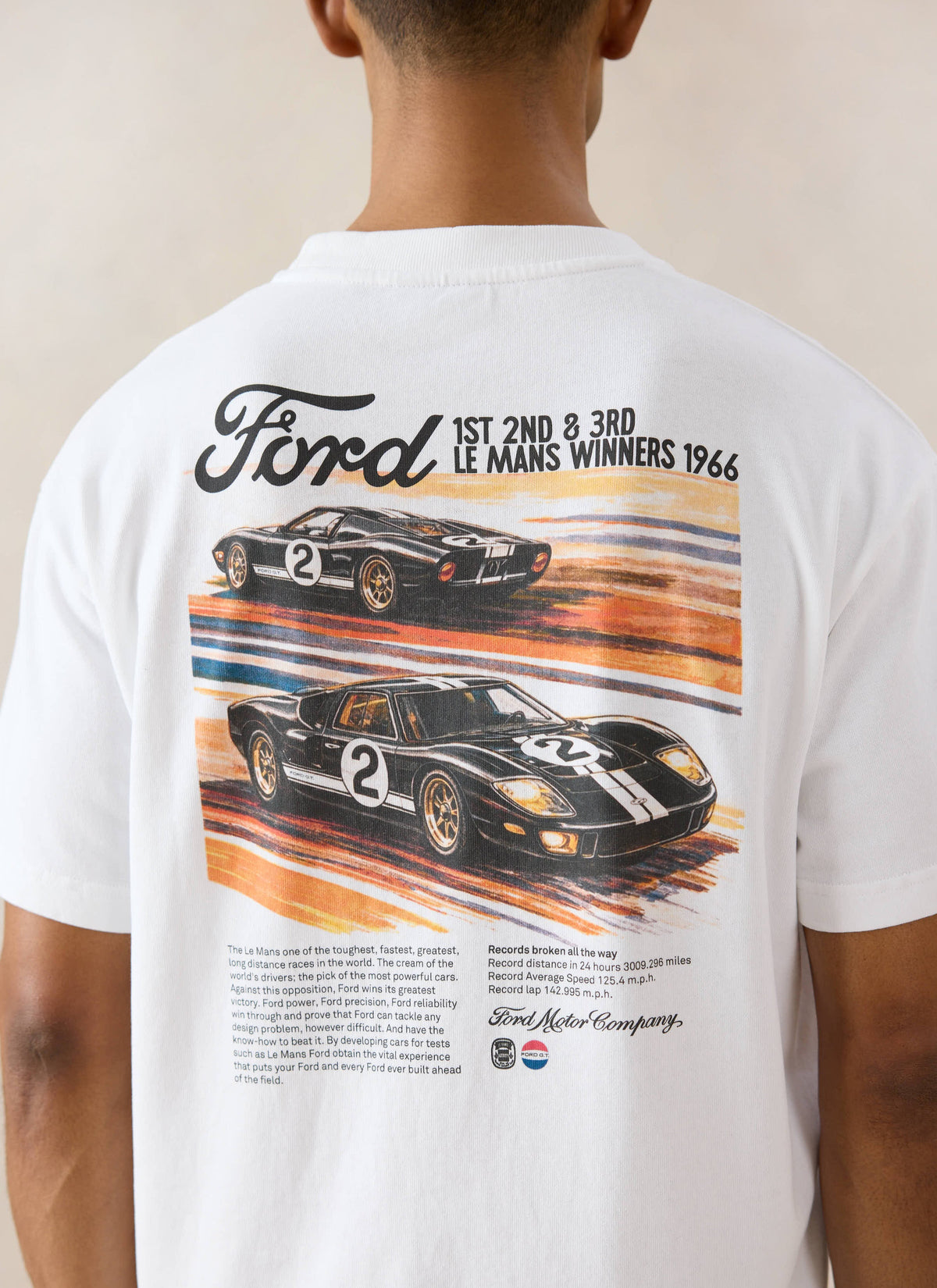 Men's Oversized Ford T-Shirt - Organic Cotton - White - Ford x Percival | Percival