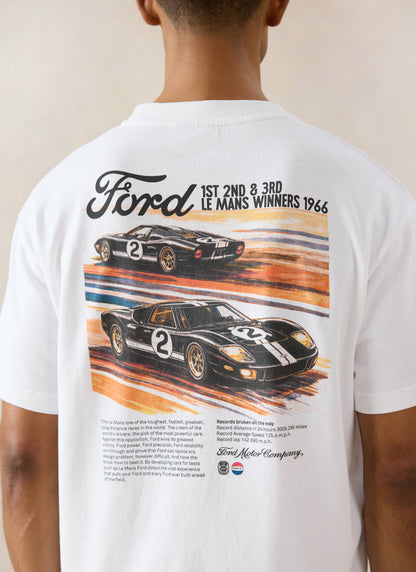 Men's Oversized Ford T-Shirt - Organic Cotton - White - Ford x Percival | Percival