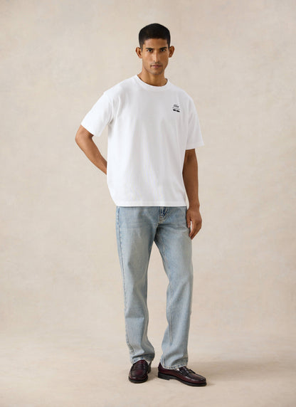 Men's Oversized Ford T-Shirt - Organic Cotton - White - Ford x Percival | Percival