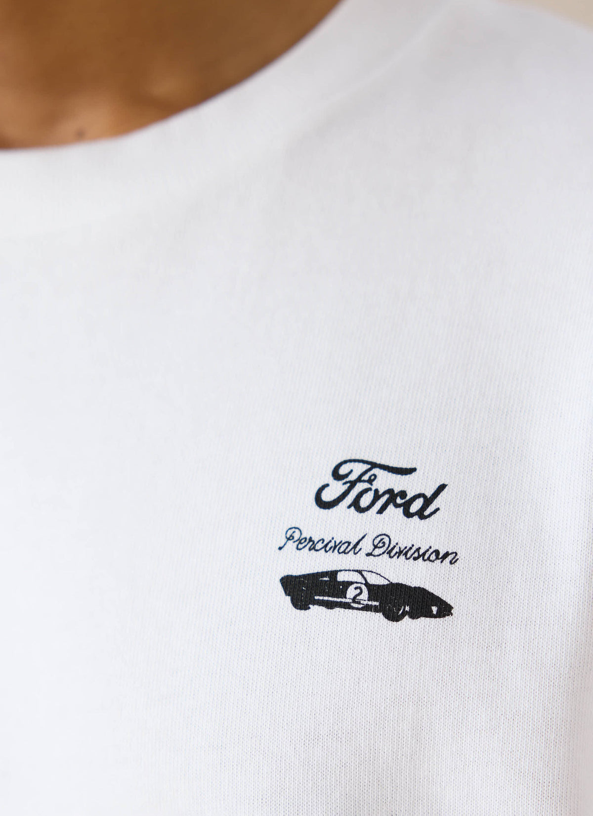 Men's Oversized Ford T-Shirt - Organic Cotton - White - Ford x Percival | Percival