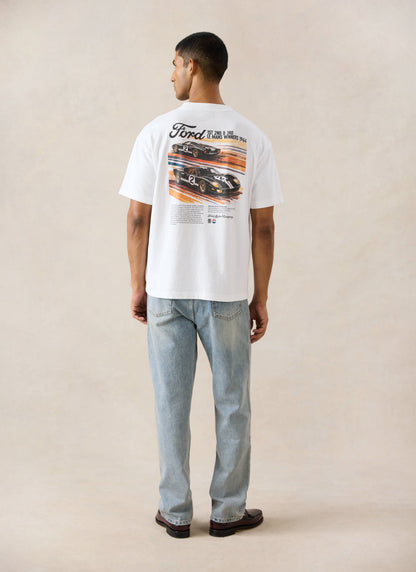 Men's Oversized Ford T-Shirt - Organic Cotton - White - Ford x Percival | Percival