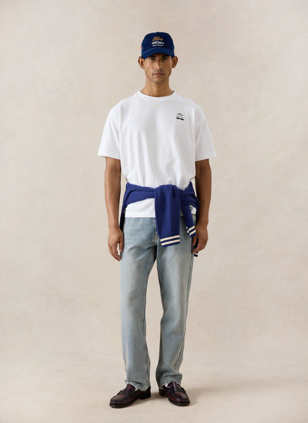 Men's Oversized Ford T-Shirt - Organic Cotton - White - Ford x Percival | Percival