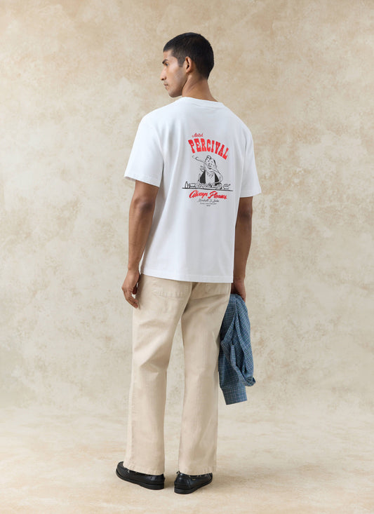 Men's Oversized T-Shirt: Gordon - Organic Cotton - White | Percival