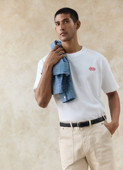 Men's Oversized T-Shirt: Gordon - Organic Cotton - White | Percival
