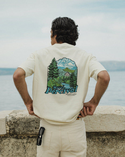 Men's Cream Oversized T Shirt - Arnold - Organic Cotton | Percival