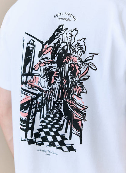 Men's T Shirt - Hotel Bistro Oversized - Organic Cotton - White | Percival