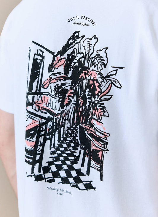 Men's T Shirt - Hotel Bistro Oversized - Organic Cotton - White | Percival