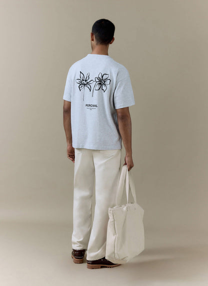 Men's Oversized T Shirt: Melvin - Cotton - Grey | Percival