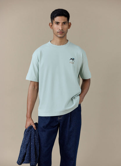 Men's Oversized T Shirt - Fair & Show - Cotton - Sage | Percival