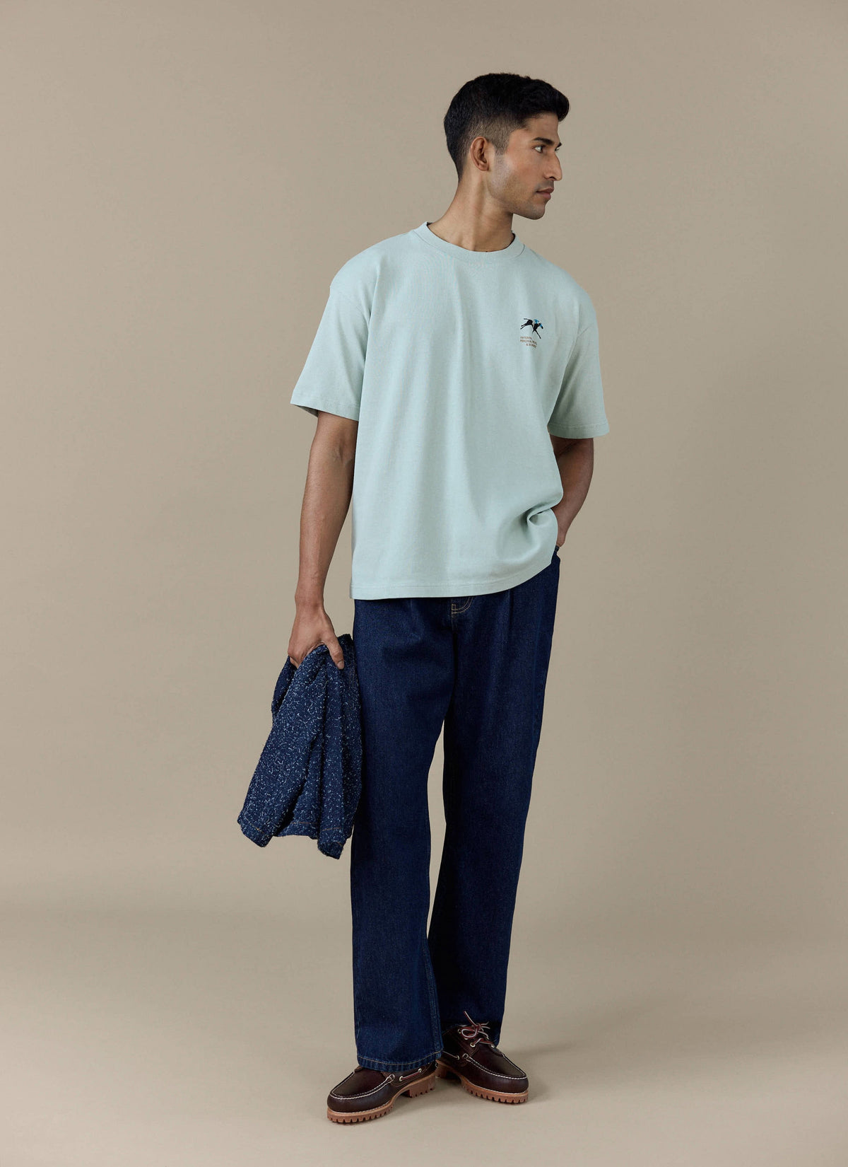 Men's Oversized T Shirt - Fair & Show - Cotton - Sage | Percival