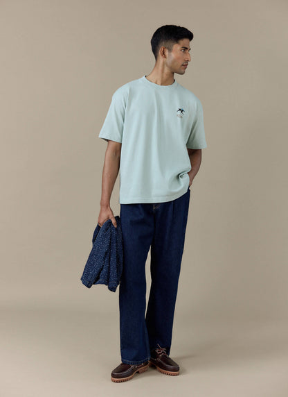 Men's Oversized T Shirt - Fair & Show - Cotton - Sage | Percival