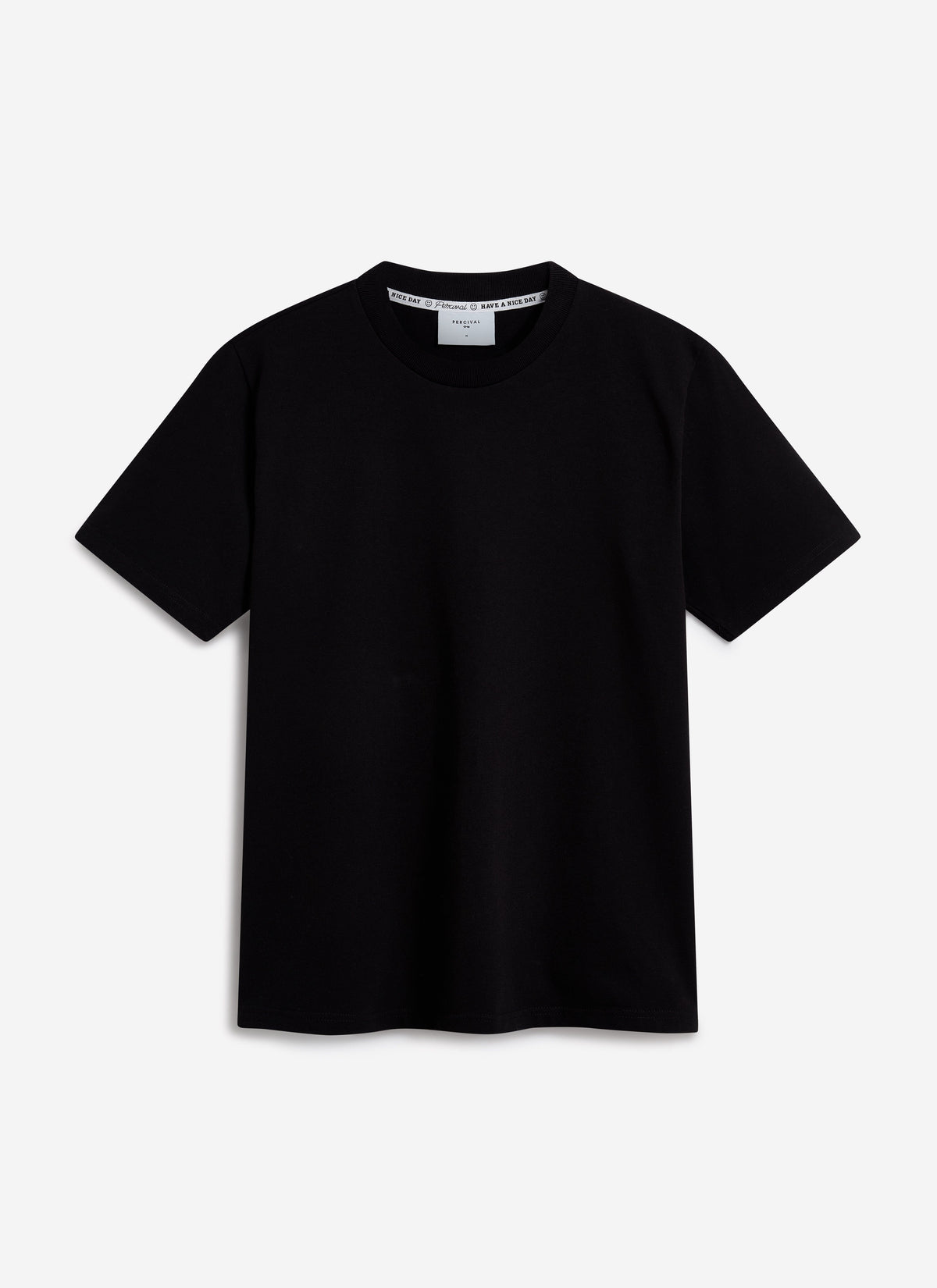 Men's Cropped Plain T Shirt - Heavyweight Cotton - Black | Percival