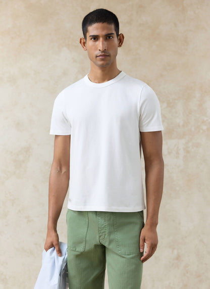 Men's Slim Fit T-Shirt - Austin - Cotton - White | Percival