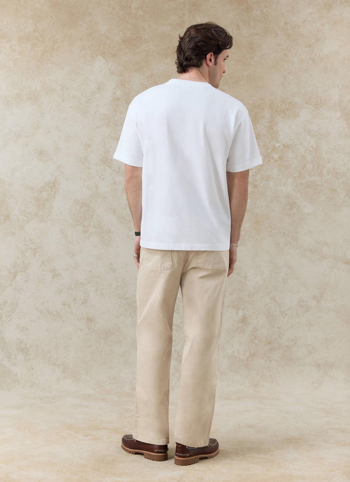 Men's Embroidered White T Shirt - Palmer - Cotton | Percival