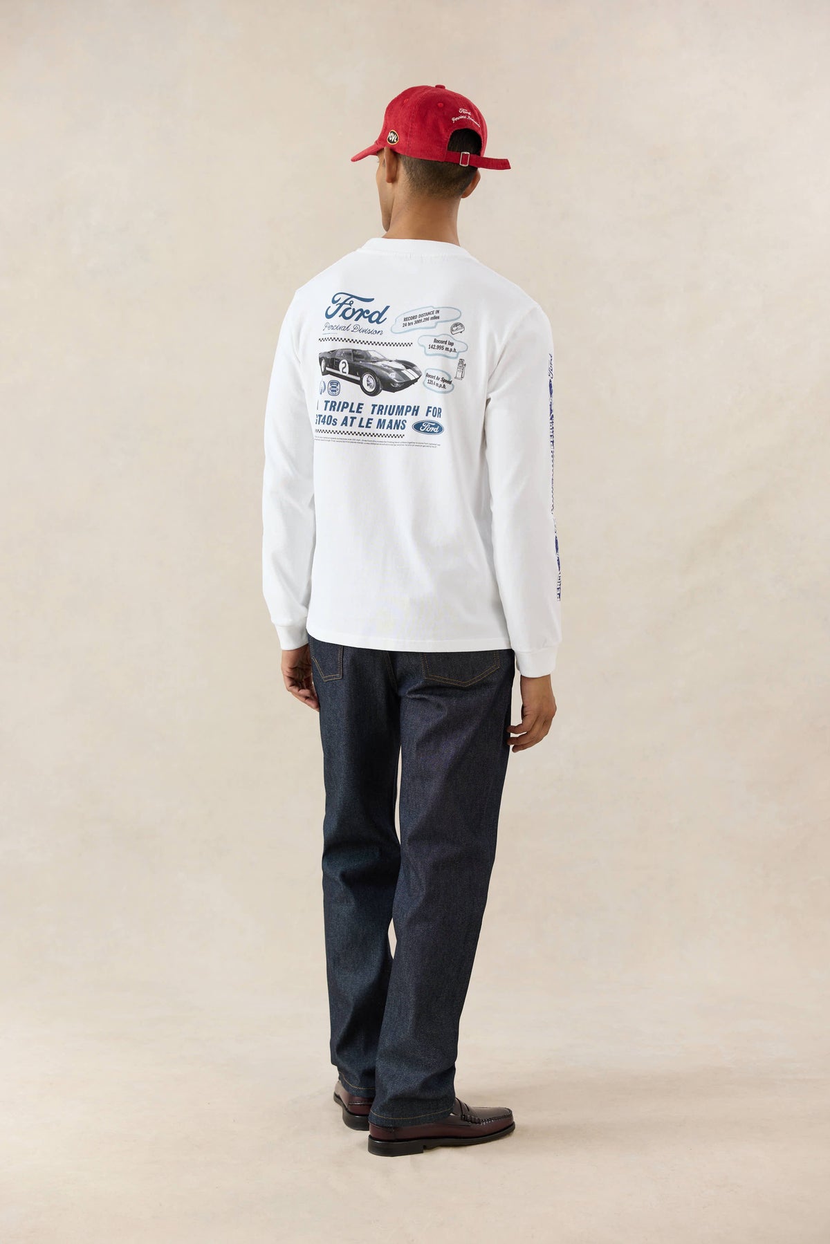 Men's Long Sleeve T Shirt - Organic Cotton - White - Ford x Percival | Percival