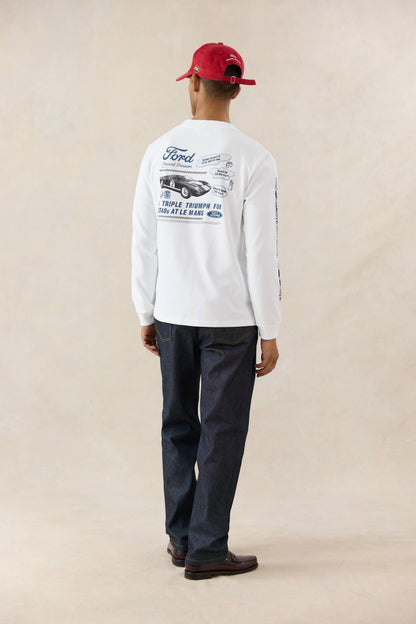 Men's Long Sleeve T Shirt - Organic Cotton - White - Ford x Percival | Percival