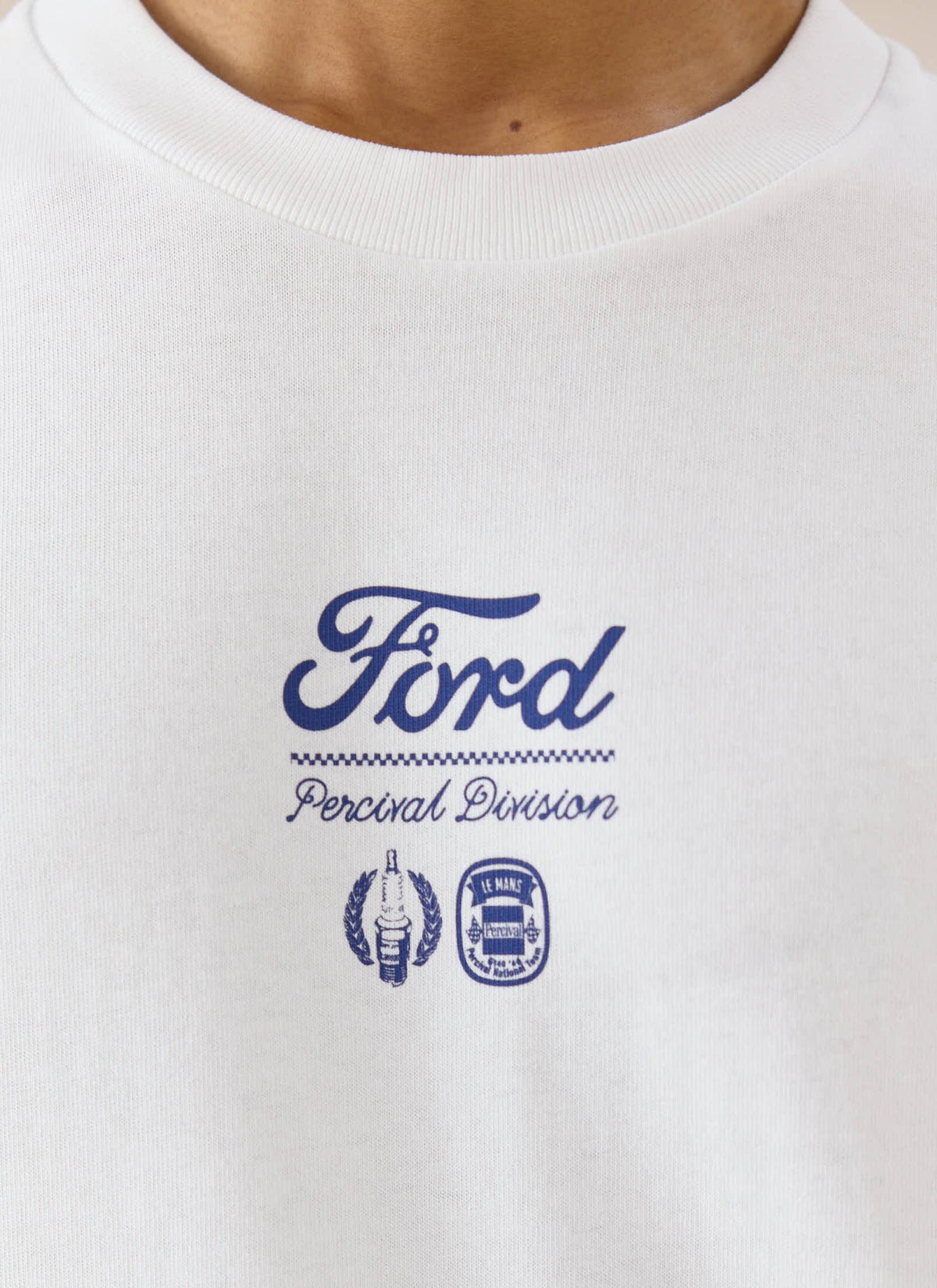 Men's Long Sleeve T Shirt - Organic Cotton - White - Ford x Percival | Percival
