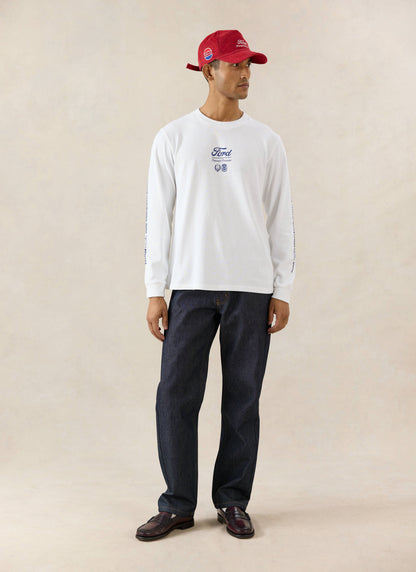 Men's Long Sleeve T Shirt - Organic Cotton - White - Ford x Percival | Percival