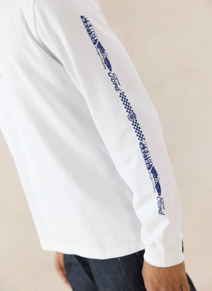 Men's Long Sleeve T Shirt - Organic Cotton - White - Ford x Percival | Percival