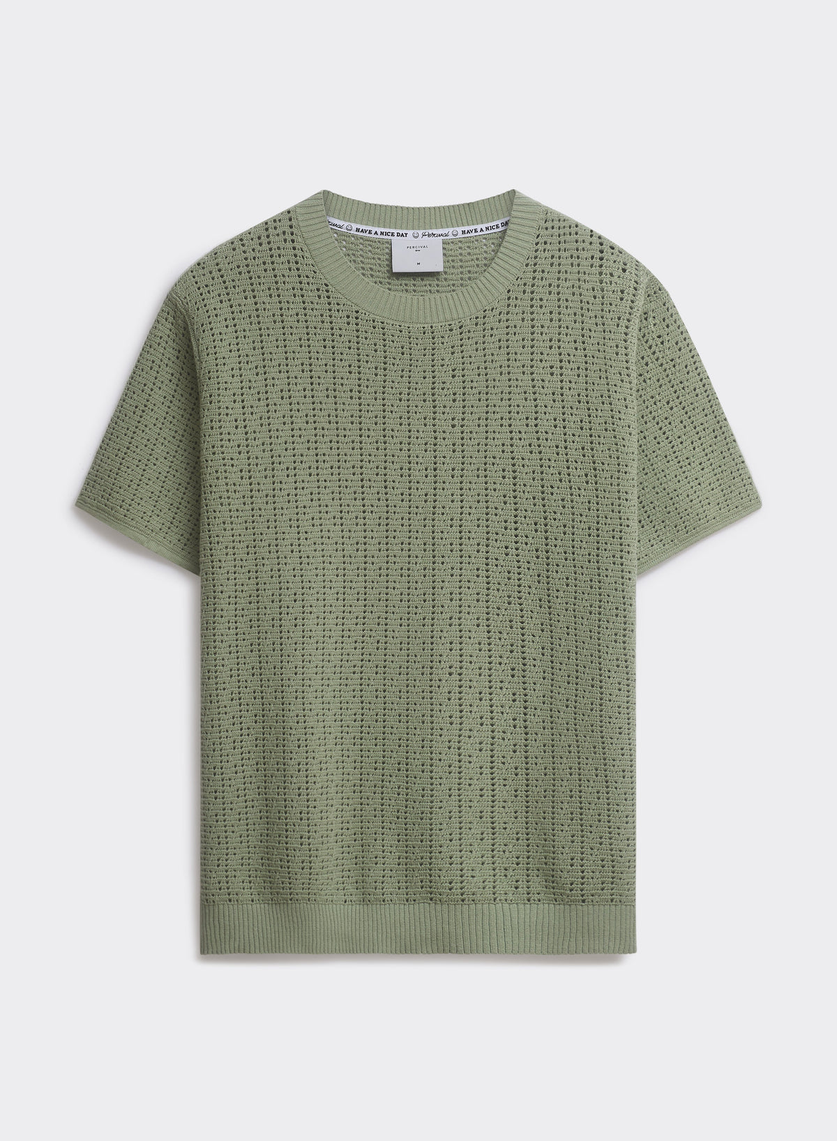 Men's Knitted T Shirt - Siena - Cotton - Pistachio Green | Percival