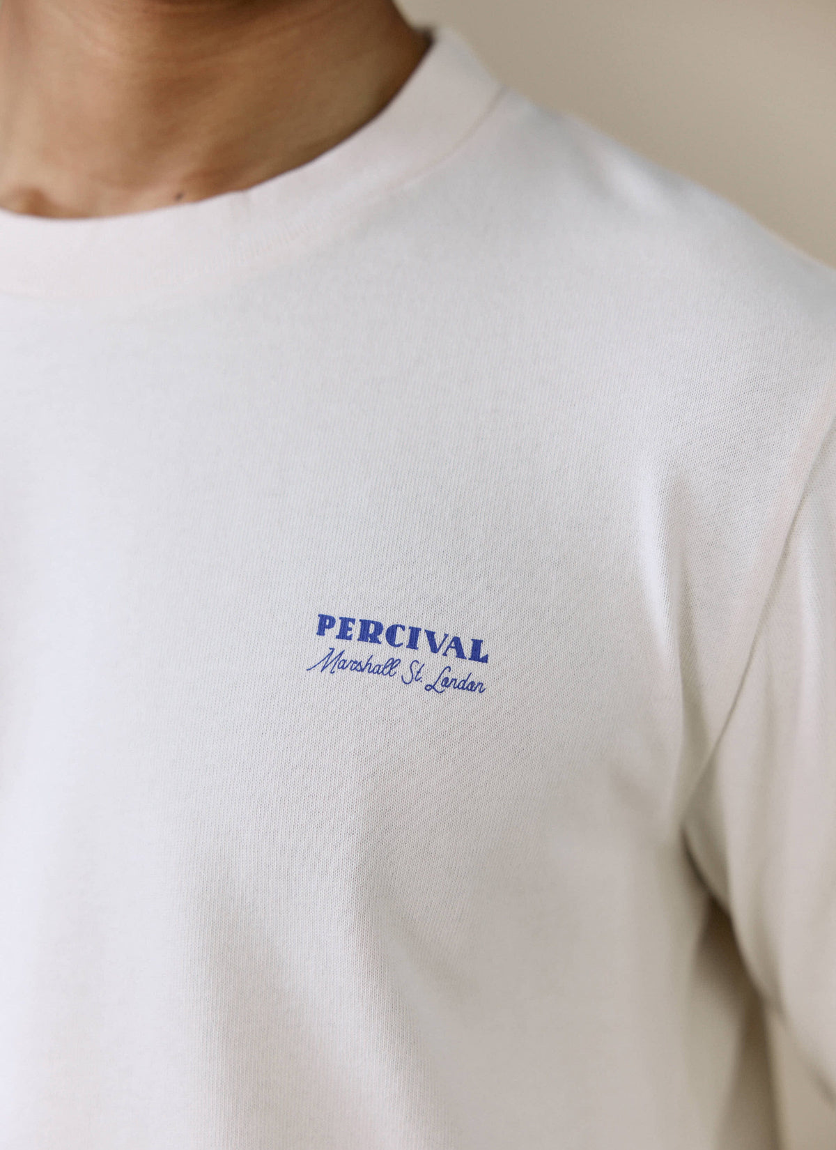 Men's Long Sleeve T Shirt - Fine Wines - Cotton - Cream | Percival