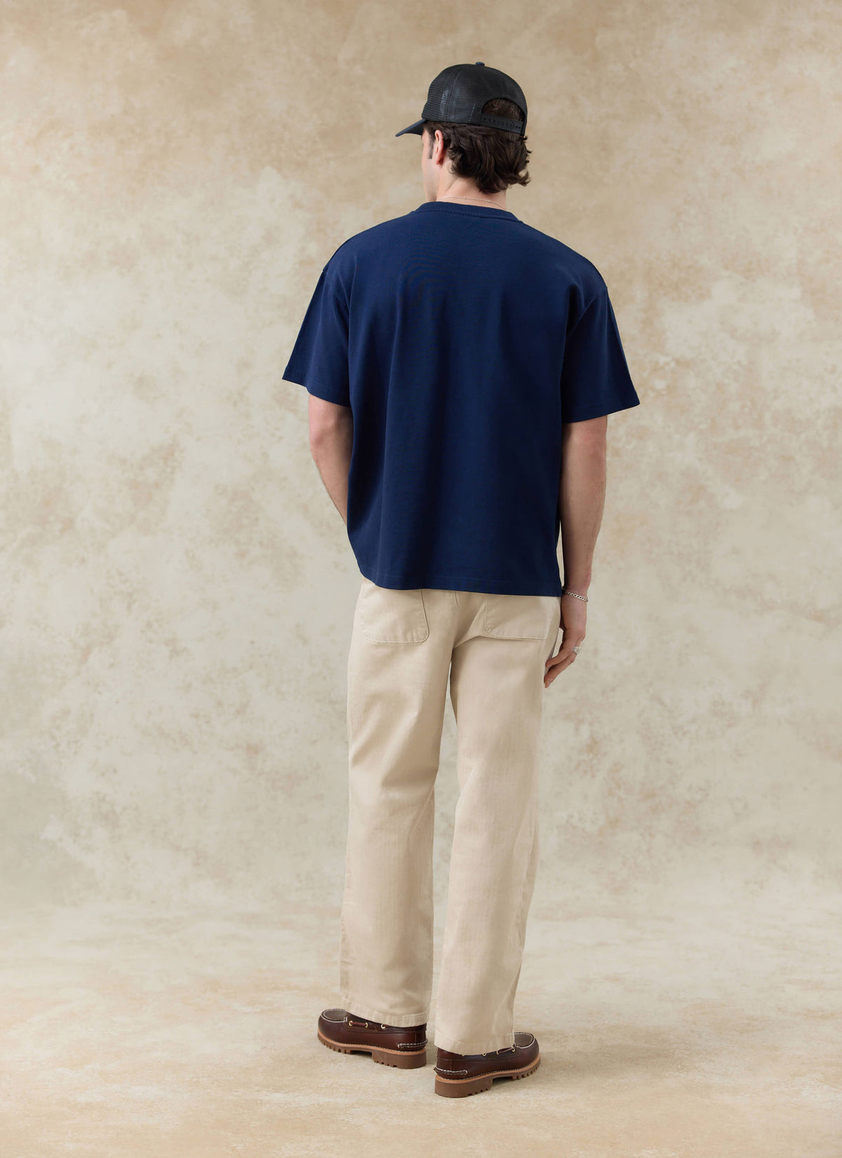Men's Embroidered Navy T-Shirt - Clarke - Cotton | Percival