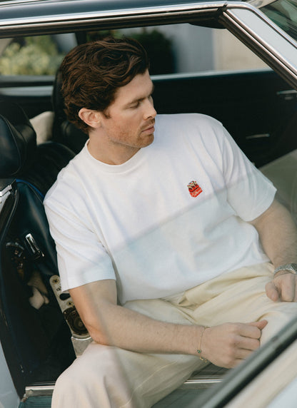 Soda Bottles Oversized Embroidered T Shirt - Organic Cotton - White | Percival