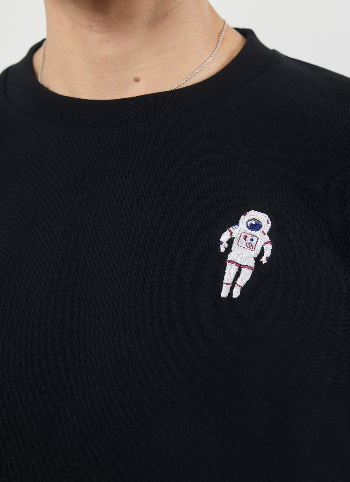 Men's Embroidered T Shirt: Negroni - Heavyweight Cotton - Black | Percival