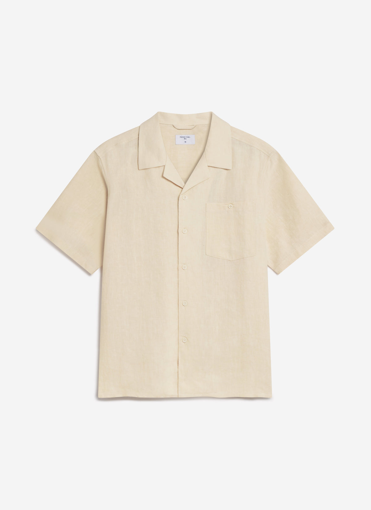 Men's Short Sleeve Cuban Shirt - Linen - Natural White | Percival