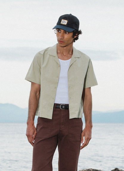 Men's Pistachio Cuban Collar Shirt - Daniel - Cotton | Percival