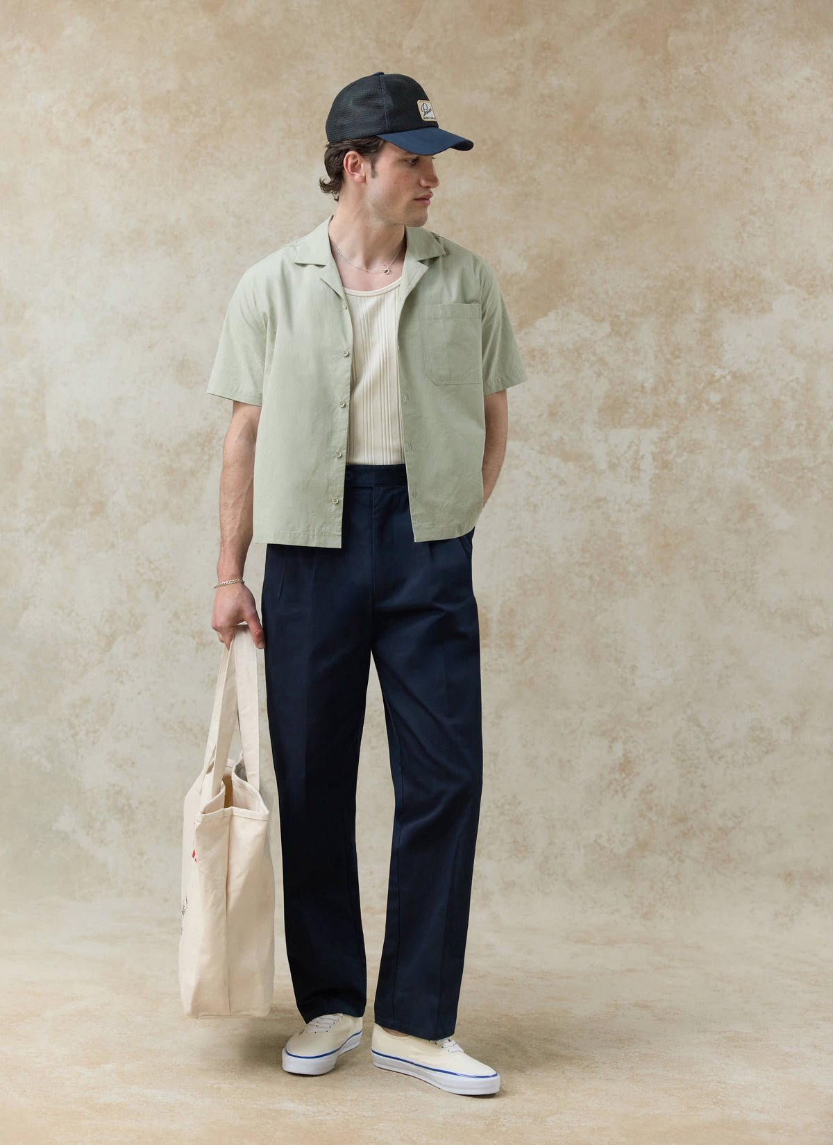 Men's Pistachio Cuban Collar Shirt - Daniel - Cotton | Percival
