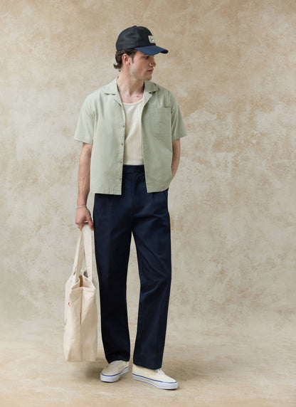 Men's Pistachio Cuban Collar Shirt - Daniel - Cotton | Percival