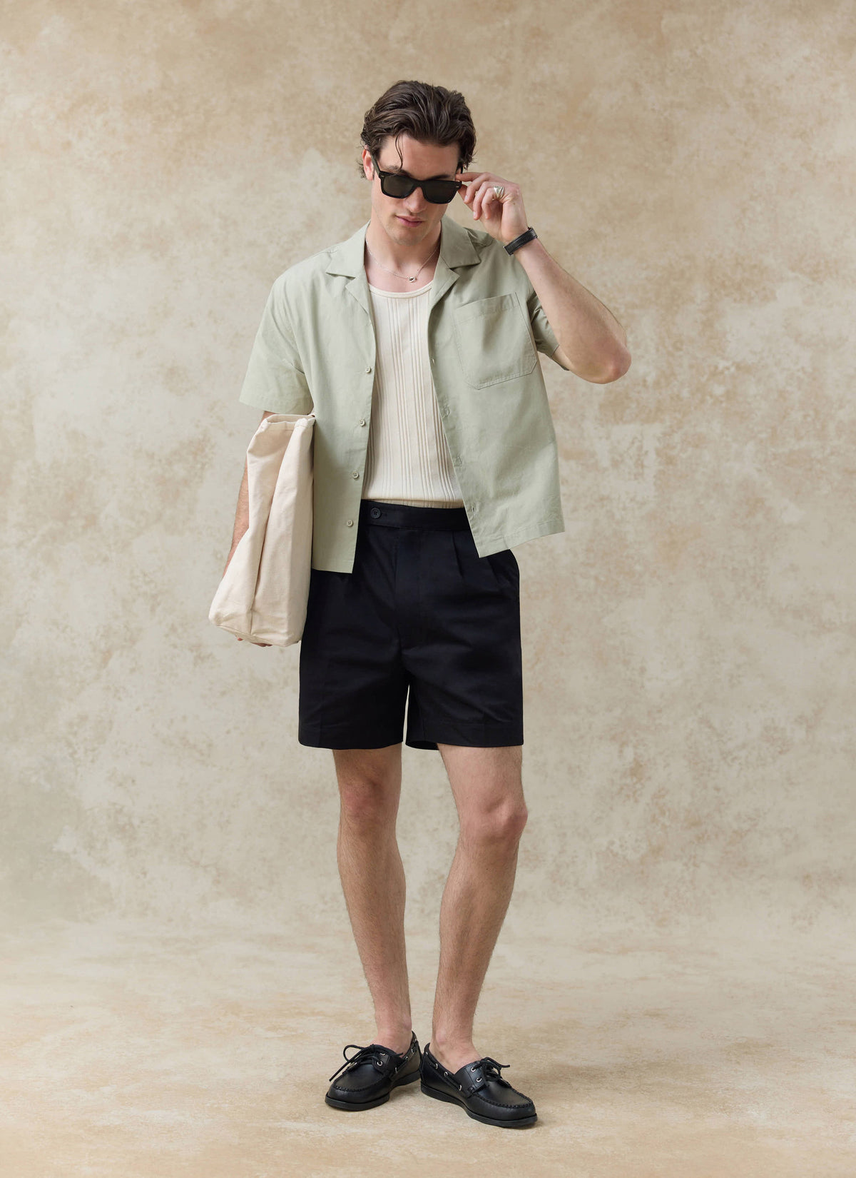 Men's Pistachio Cuban Collar Shirt - Daniel - Cotton | Percival